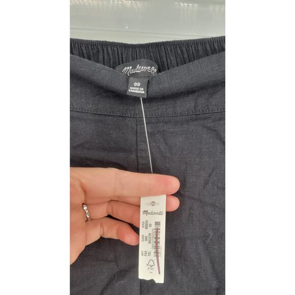NWT Madewell Pull-On Straight Crop Pant Size 00 Linen Blend Black - Picture 5 of 5